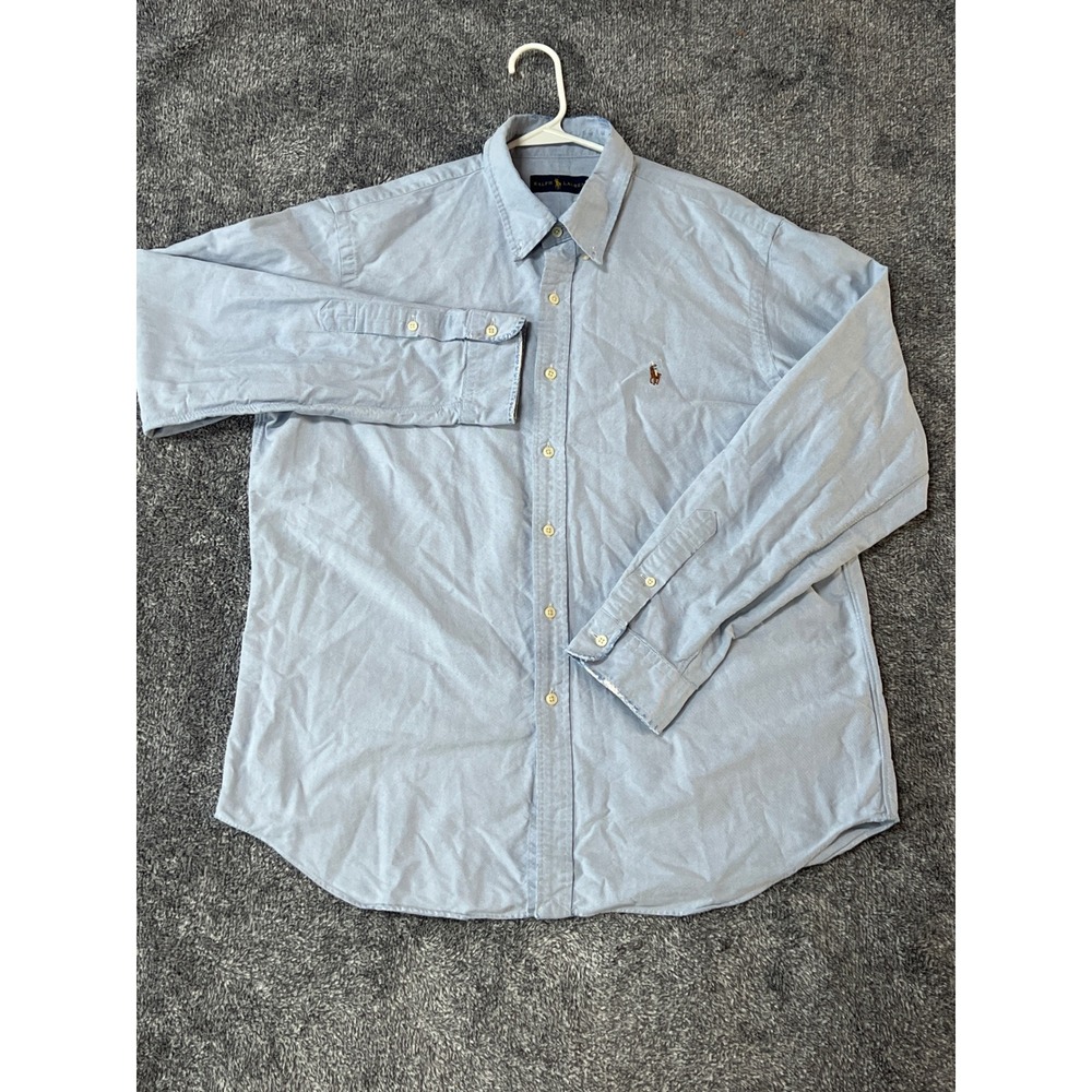 Ralph Lauren Mens XL Light Blue Oxford Button Down Long Sleeve Pony Logo Shirt